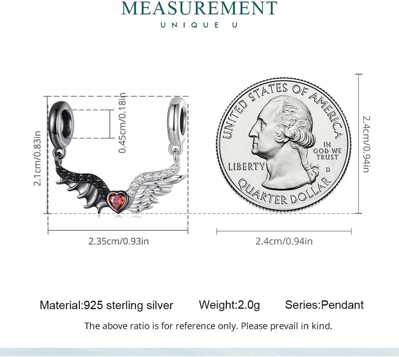 BABAMIA Store Rose Charm Heart Charms for Bracelets 925 Sterling Silver Bead Charm Fits Bracelets and Necklaces Paved with Cubic Zirconia Animal Skull Charm Dainty Halloween Charms Jewelry for Women Girls - Image 4